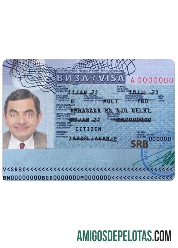 Visto para a SÉRVIA modelo